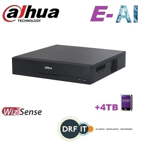 Dahua NVR5864-EI 64 kanaals EI 2U 8HDDs WizMind NVR incl 4TB HDD
