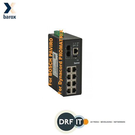 Barox BX-SW-L802GBTME-BO Industrial Switch 8xRJ45, 2xSFP L2/L3 Managed PoE+ and DMS Bosch