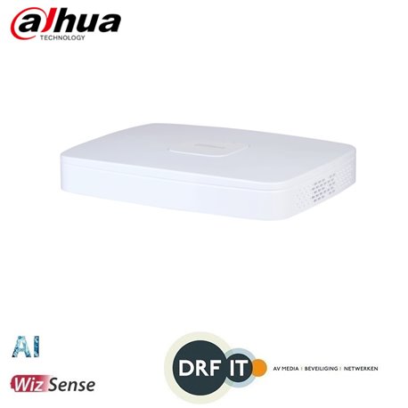 Dahua NVR4116-8P-EI 16 kanaals Smart EI 1U 8xPoE 4K&H.265 NVR incl 2TB HDD