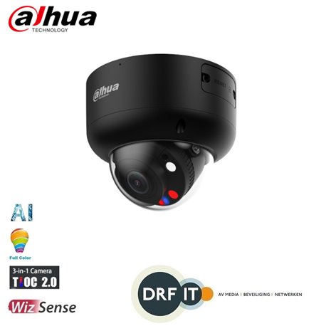 Dahua IPC-HDBW3549R1P-ZAS-PV 5MP TiOC2.0 Smart Illumination Vari-focal Dome WizSense Network Camera 2.7-13.5mm ZWART