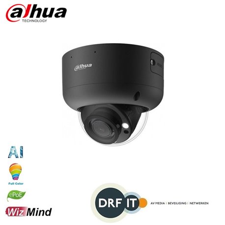 Dahua IPC-HDBW5449R1P-ZE-LED Zwart 4MP Full-color Vari-focal Warm LED Dome WizMind Network Camera