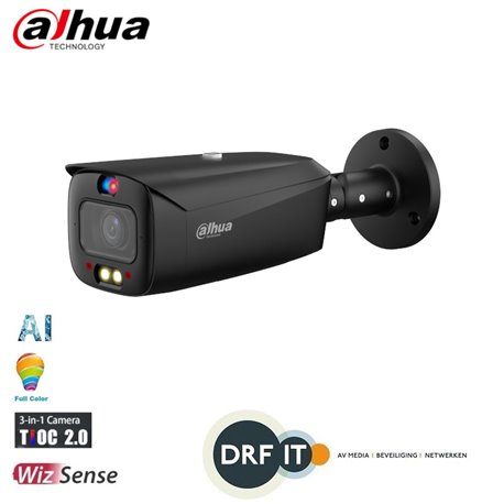 Dahua IPC-HFW3449T1P-ZAS-PV 4MP Smart Dual Illumination Active Deterrence Vari-focal Bullet WizSense Black