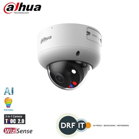 Dahua IPC-HDBW3549R1P-ZAS-PV 5MP Smart Dual Illumination Active Deterrence Vari-focal Dome WizSense Network Camera