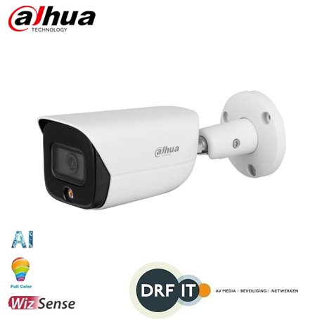 Dahua IPC-HFW3449EP-AS-LED 4MP Lite AI Full-color Warm wit licht LED Warm Bullet Network Camera 2.8mm