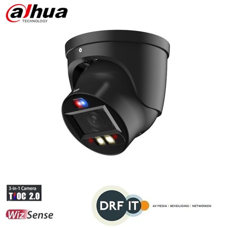 Dahua IPC-HDW3849H-ZAS-PV-B 8MP Smart Dual Light Active Deterrence Vari-focal Eyeball Camera Zwart