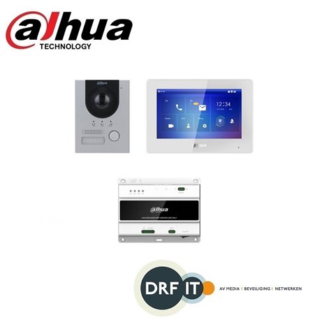 Dahua DHI-KTD01-S Intercom kit: VTH5422HW, VTO2202F-P-S2, VTNS2003B-2 en VTM115