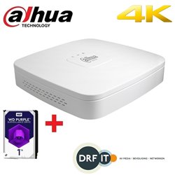 Dahua NVR4104-P-4KS2/L Lite NVR 4K en H.265 Smart NVR 4 kanalen met PoE, met 1TB HDD 
