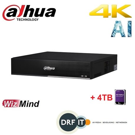 Dahua 32 kanaals 2U 8HDDs WizMind NVR incl 4TB HDD