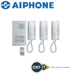 Aiphone Audio set 3 appartementen (DA-1MD x 3, DA-4DS x 1, PT-121DR x 1)