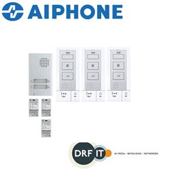 Aiphone Hands-free Audio set 3 appartementen (DB-1MD x 3, DA-4DS x 1, PT-121DR x 3)