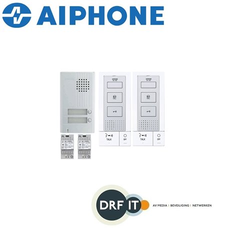 Aiphone Hands-free Audio set 2 appartementen (DB-1MD x 2, DA-2DS x 1, PT-121DR x 2)