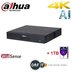 Dahua XVR5104HE-4KL-I3 4 Channels Penta-brid 4K-N/5MP Mini 1U 1HDD WizSense Digital Video Recorder + 1TB HDD