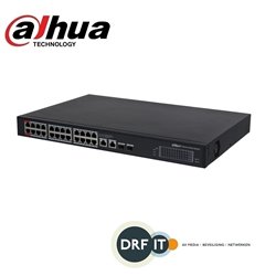 Dahua PFS3228-24GT-240 24-Port Unmanaged Gigabit PoE Switch Red port supports 90W BT standard